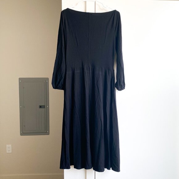 Reformation Jeans Pippa Black Midi Dress Size L Coquette Goth Grunge Stretchy - Picture 2 of 7